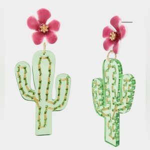 Betsey Johnson Cactus Earrings New